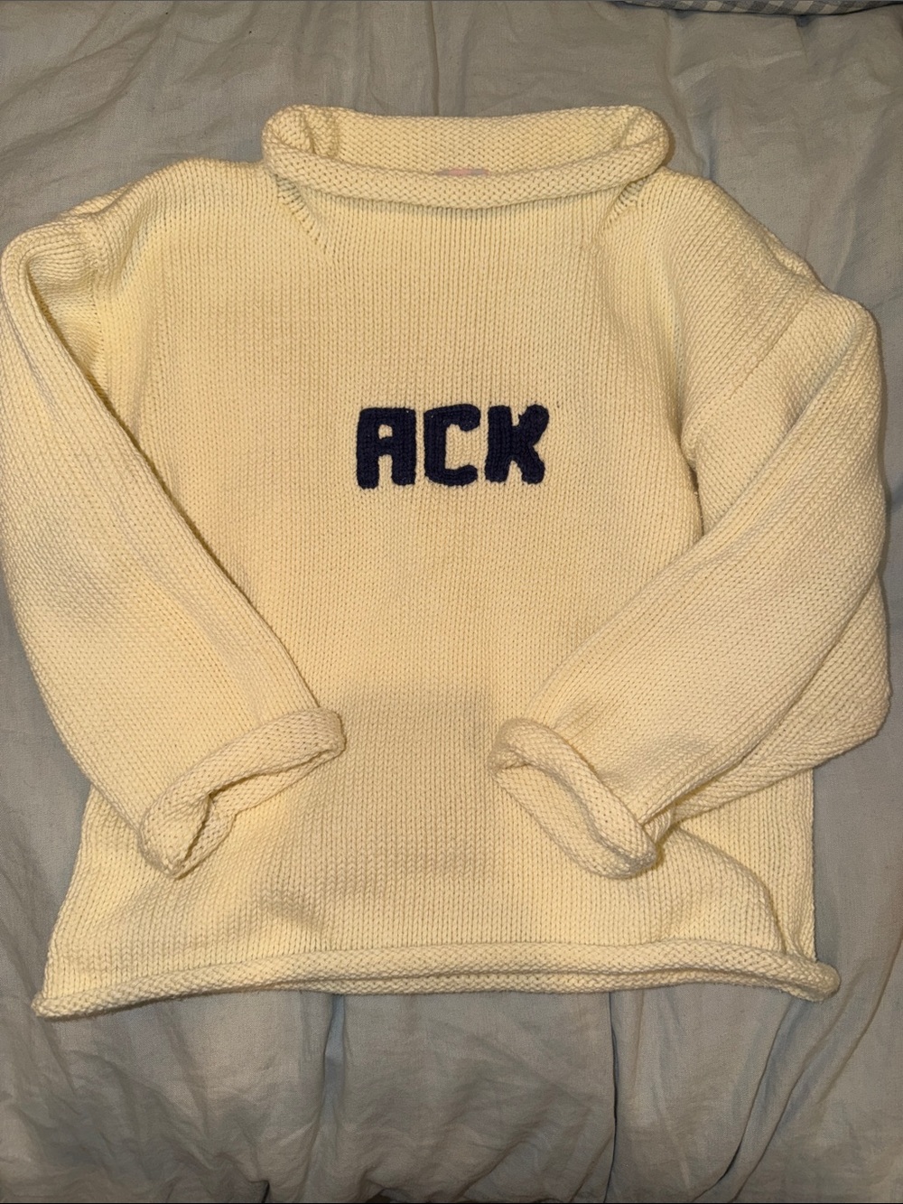 Cream Knit Roll Neck ACK Sweater